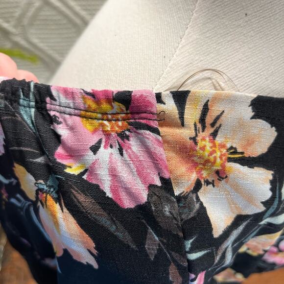 TRIXXI Plus Sized Black Multi Color Floral A-Line Sweetheart Neck Dress Sz 2X - Picture 4 of 7